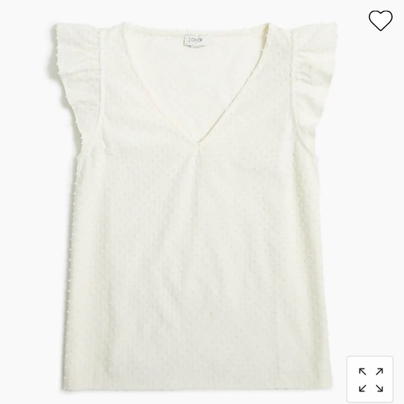 NWT J. Crew Flutter-sleeve Clip-dot Top Sz L large lg new ivory white - Picture 3 of 10